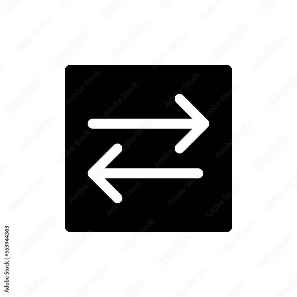 Exchange black glyph ui icon. Send and receive mail. Communication. User interface design. Silhouette symbol on white space. Solid pictogram for web, mobile. Isolated vector illustration Exchange black glyph ui icon. Send and receive mail. Communication. User interface design. Silhouette symbol on white space. Solid pictogram for web, mobile. Isolated vector illustration