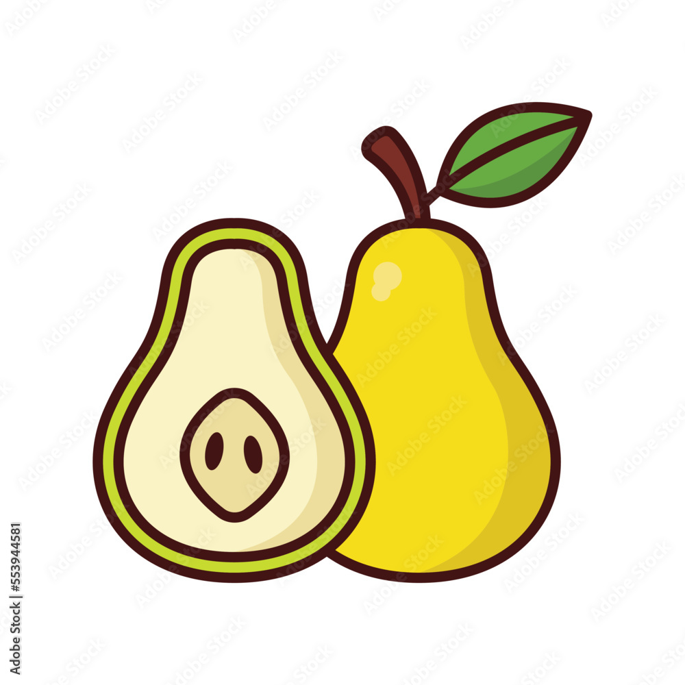 pear icon vector design template in white background pear icon vector design template in white background