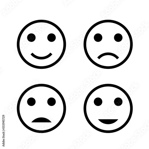 Image of smile and frown icon vector illustration