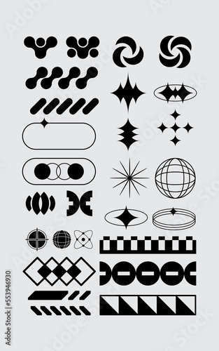 Hypebeast symbol  HUD streetwear element clothing poster icon futuristic interface vector set editable