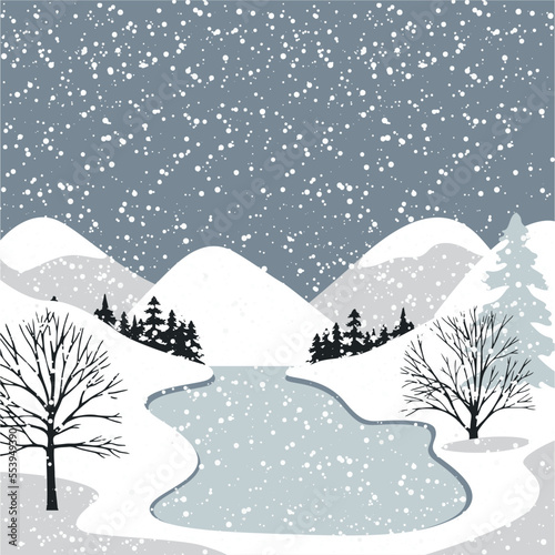 winter landscape with trees