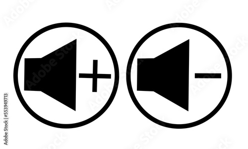 audio icon set. volume up icon and volume down icon
