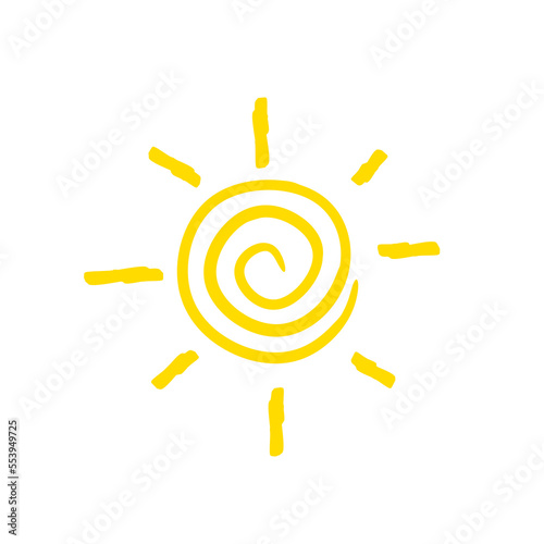 sun vector in cartoon style