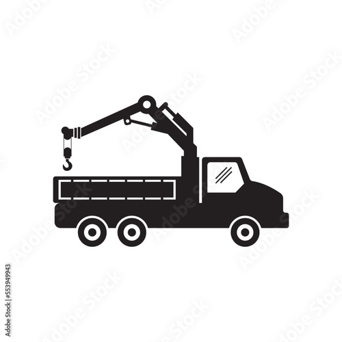 Car towing truck or crane icon vector illustration symbol design.