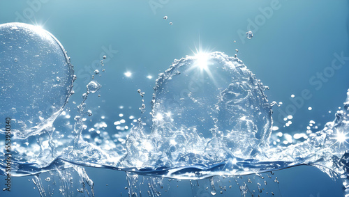 水の背景　泡　テクスチャ