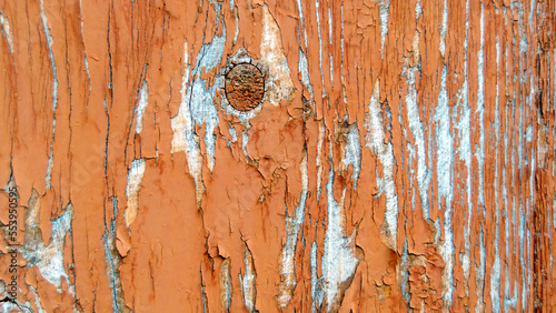wood texture. board with peeling paint. abstract texture. Banner for insertion into site. Horizontal image.