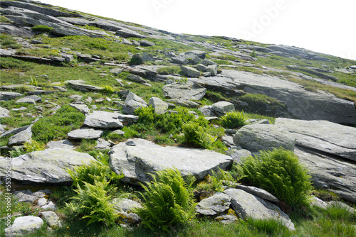 Photography Isolated PNG cutout of a mountain in summer in the Alps on a transparent backgro