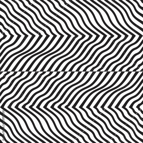 Warped pattern with lines.Unusual poster Design .Vector stripes .Geometric  texture 