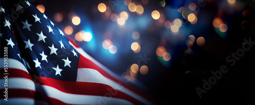 Us Flag, Happy martin luther king day art bokeh background, generative ai