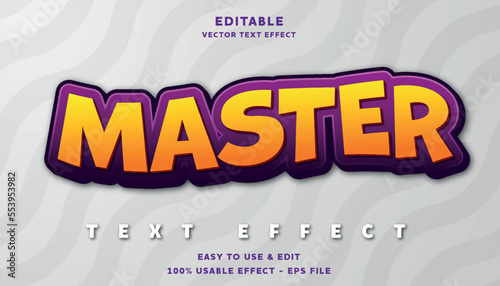 master editable text effect with modern and simple style, usable for logo or campaign title