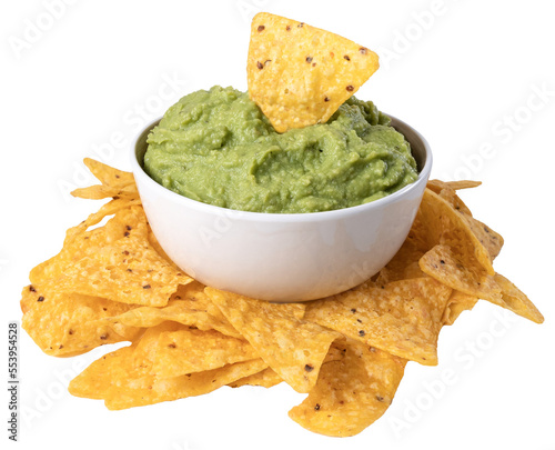 Photos bowl with guacamole and nachos
