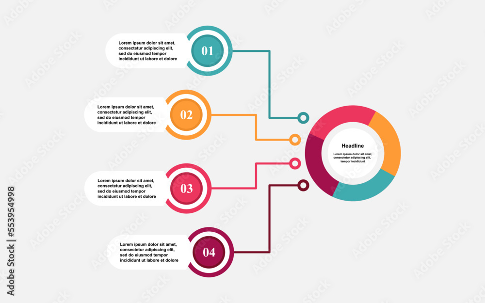 Roadmap timeline infographic template with four options for annual report vector illustration Roadmap timeline infographic template with four options for annual report vector illustration