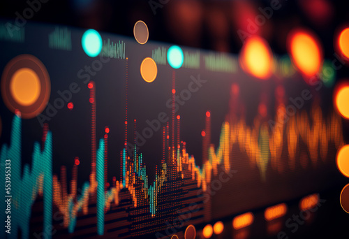 Stock market trading investment candlestick graph. Finance and economy concept. Generative ai