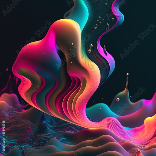 Colorful psychedelic 3d waveforms. Greate for banners, DJ's, parties, technology and more. 