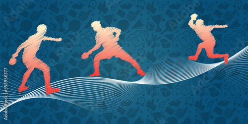 Table tennis or ping pong abstract lines with wave design. Creative sport concept. Art vector graphic for brochures, flyers, presentations, logo, print, website, poster, banner, templates, background