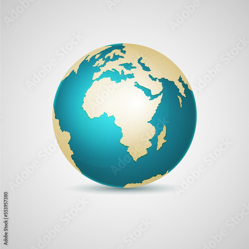 Planet Earth on white background.