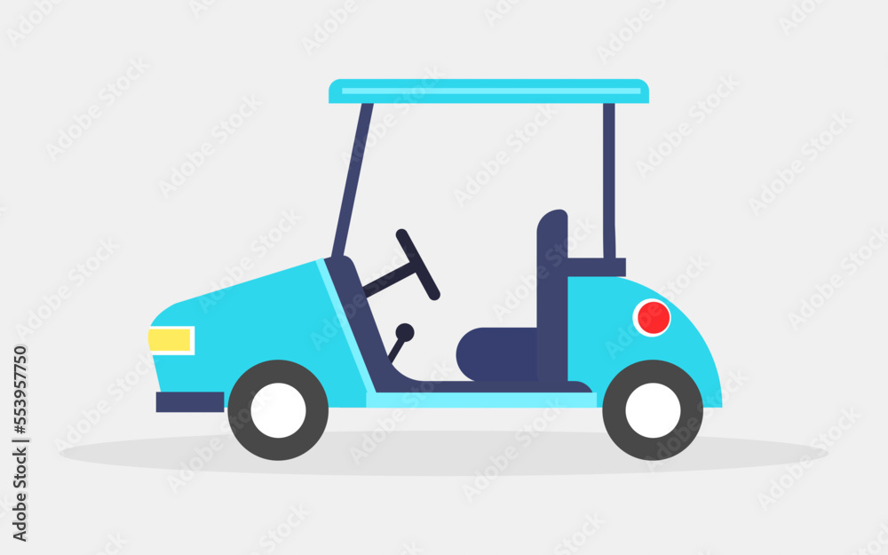 Vector illustration of Golf cart with shadow.