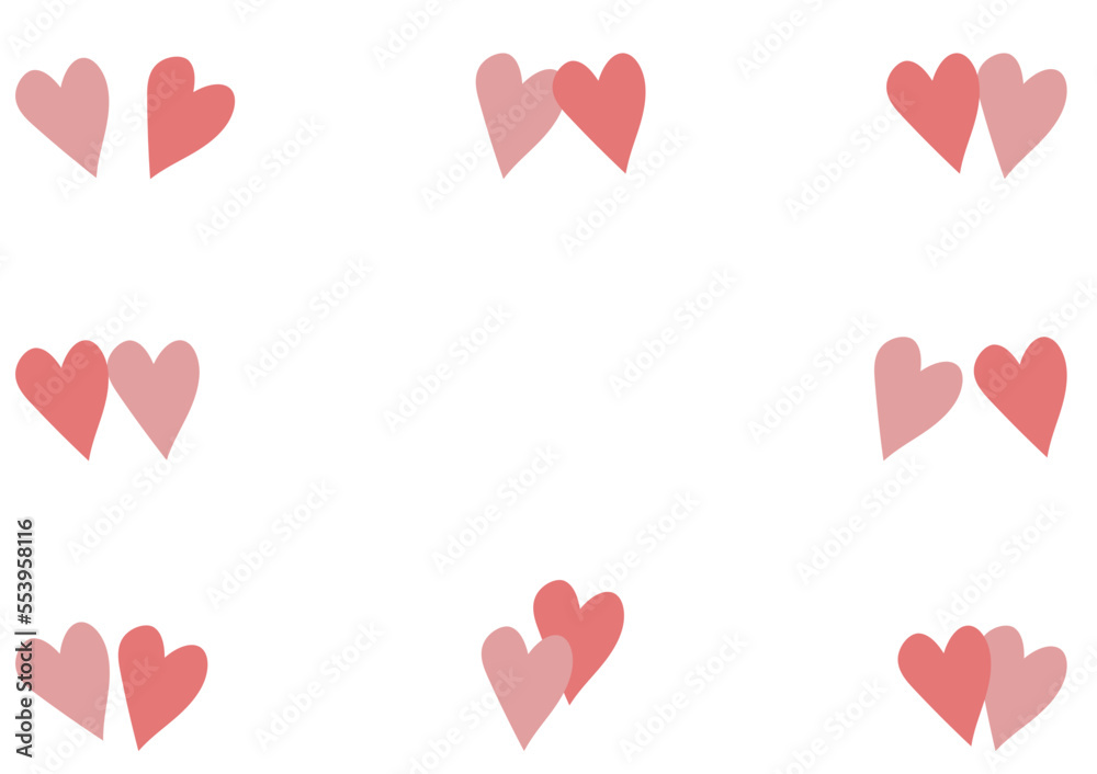 Love valentine's background with pink hearts. Greeting card