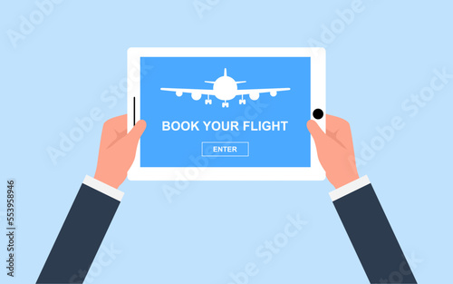 Flight tickets online booking. vector Illustration for websites, landing pages, mobile applications, posters and banners.