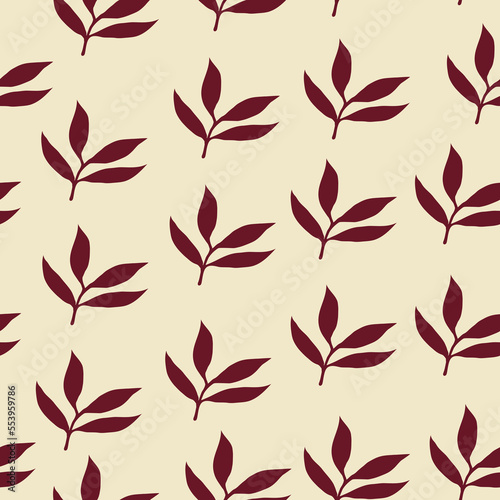 Monochrome Leaves Seamless Pattern for Fabric, Wallpaper, Background