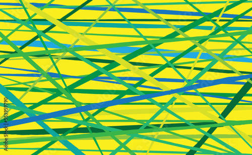 The green lines overlap on the yellow background.