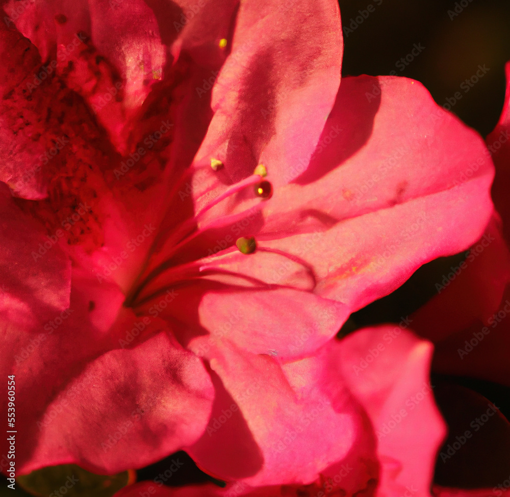 Close up of beautiful pink flowers over black background created using Generative AI technology Close up of beautiful pink flowers over black background created using Generative AI technology