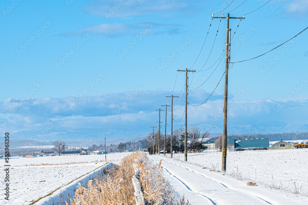冬の北海道の風景 冬の北海道の風景