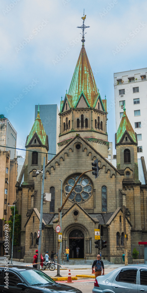 SAO PAULO, BRAZIL - NOVEMBER 19, 2017: Basilica Santíssimo Sacramento - Santa Efigenia - Historic Center of São Paulo