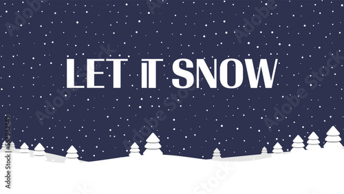 Let it snow background. Winter wonderland at night.