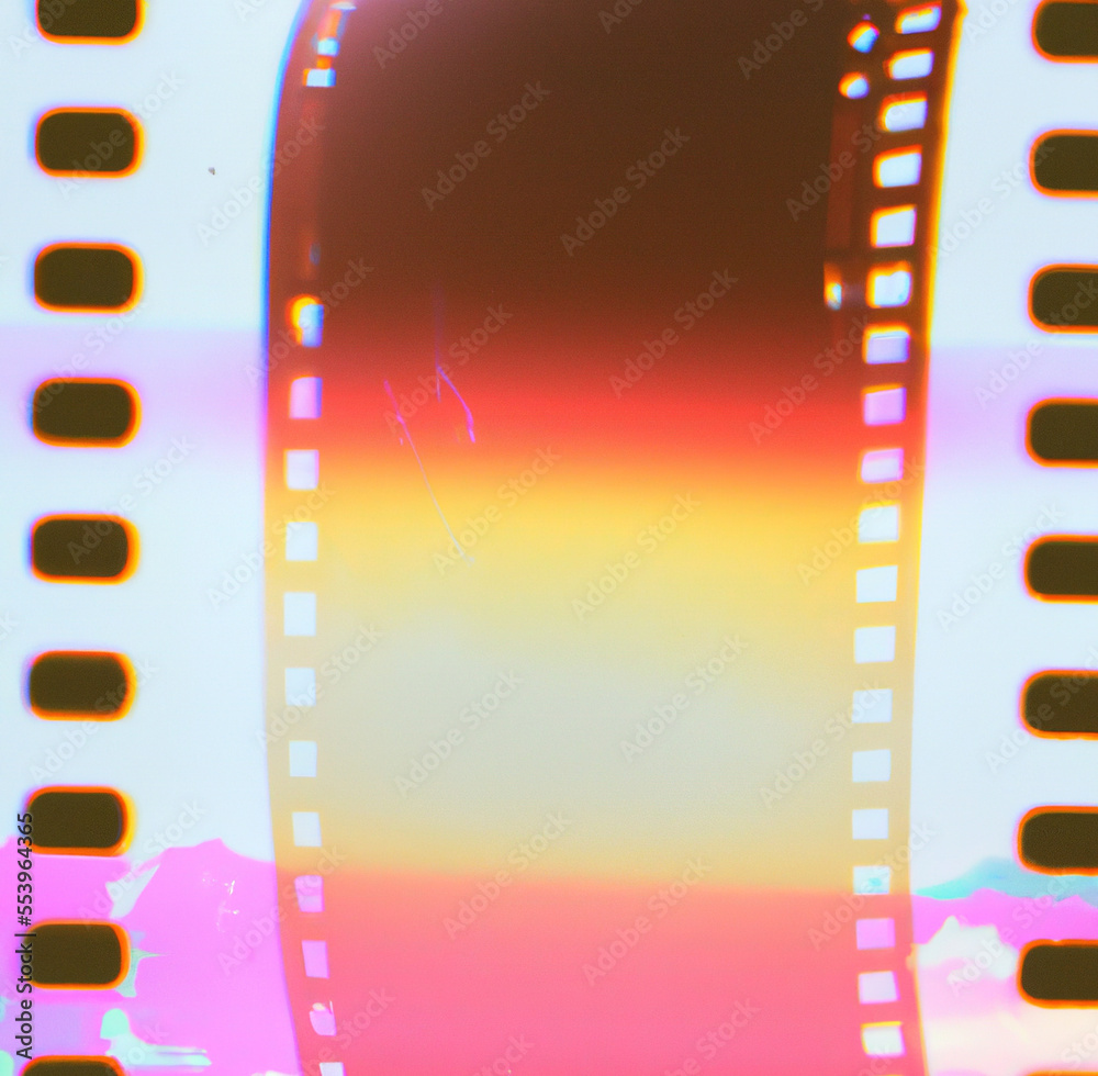 Obraz premium Image of close up of film light leak overlay created using Generative AI technology