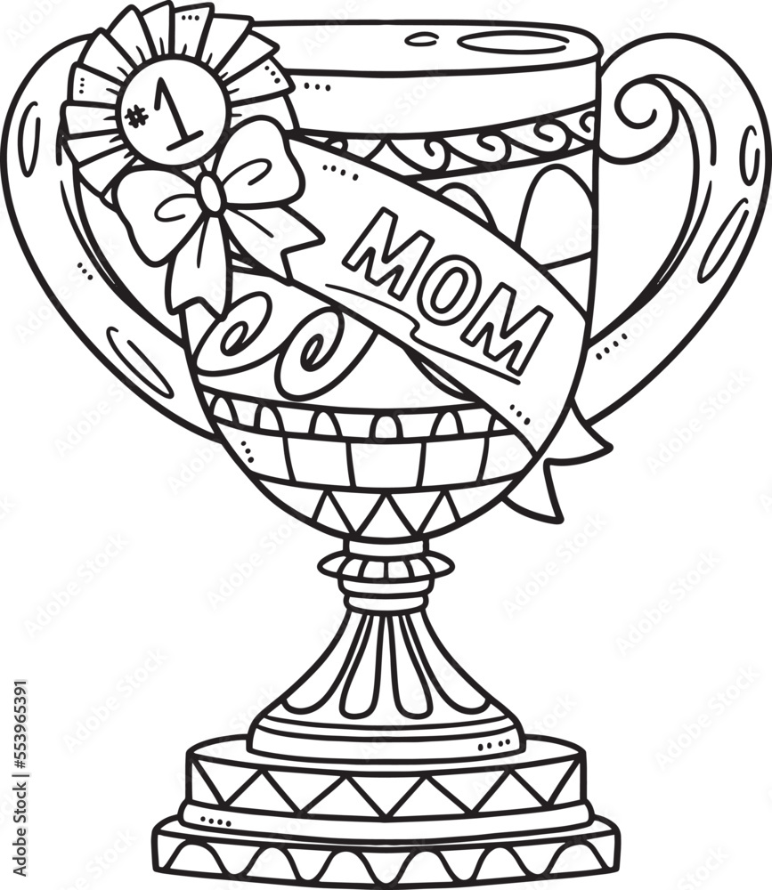 Mothers Day Mom Trophy Isolated Coloring Page Mothers Day Mom Trophy Isolated Coloring Page