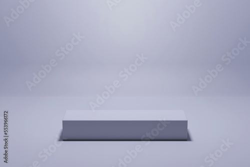 3D rendering of purple colored empty podium or pedestal display. blank product display shelf © gru pictures