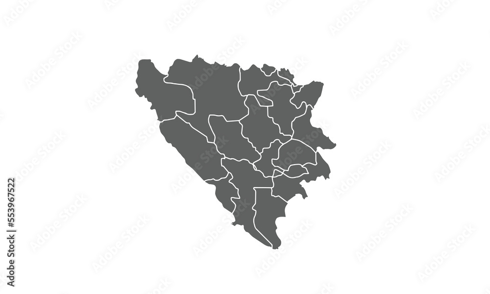 Fototapeta premium Bosnia map isolated on white background.for annual infographics report website layout