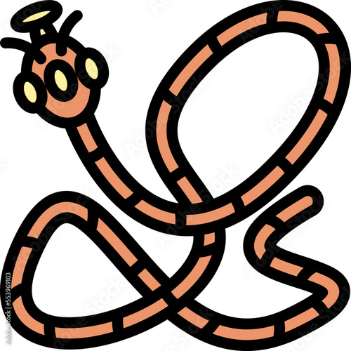 tapeworm flat line style icon