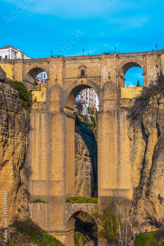 The New Bridge Ronda or Puente Nuovo. It joins the old town with the new town and spans the 120 metre deep Tajo ravine. It was built in 1751. photo