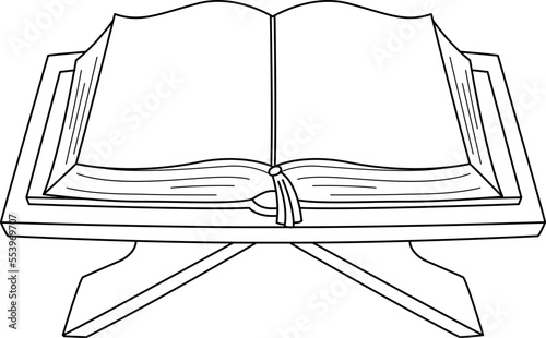 Ramadan Quran Isolated Coloring Page for Kids