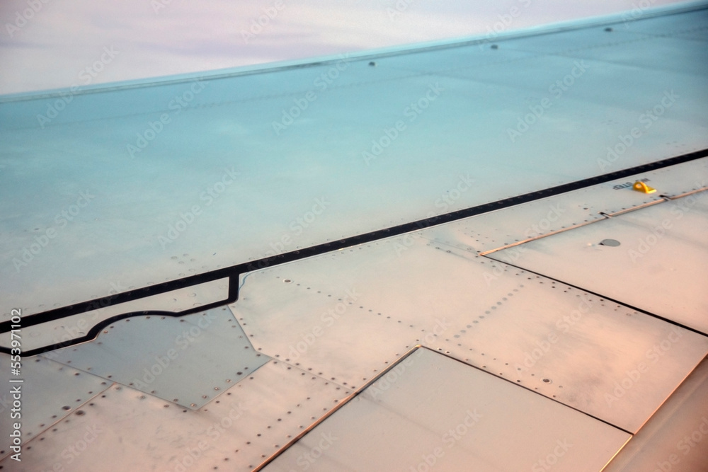 Detail Of A KLM Airplane Wing At Amsterdam The Netherlands 2019