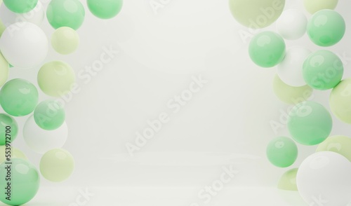 Green and light green balloons background