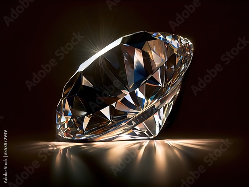 Perfect diamond. Ai generated photorealistic illustration. Generative art