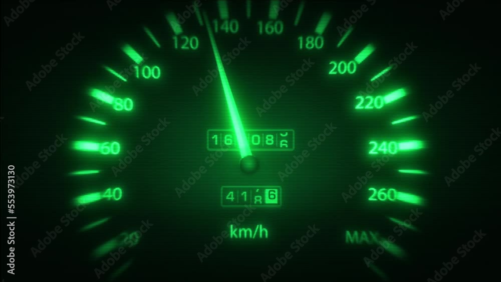 Car Speedometer Acceleration With Speed Fx/ 4k animation of a car or