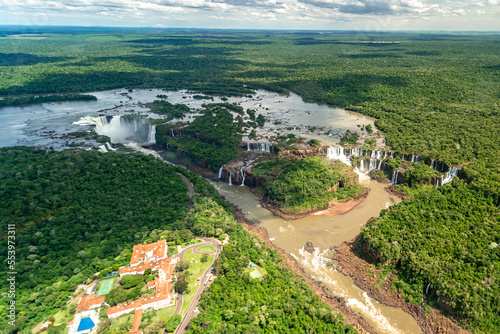 the largest system of waterfalls on Earth Iguazu view from a helicopter