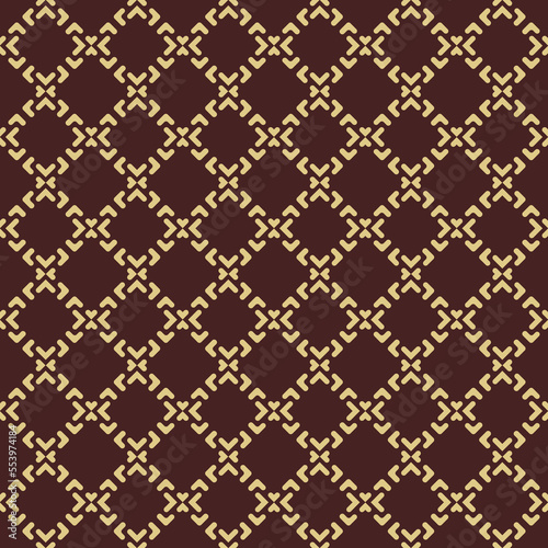 Seamless geometric abstract vector pattern whith rhombuses. Geometric brown and golden modern ornament. Seamless modern background