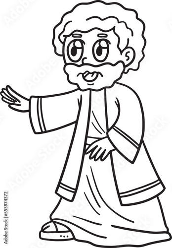 Christian Moses Isolated Coloring Page for Kids