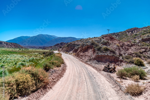 road in the Andes mountains in the nature of South America