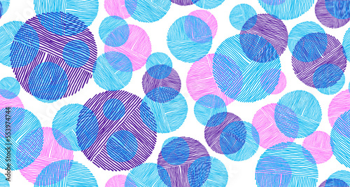 Scribble circle shapes of lines seamless pattern graphic design
