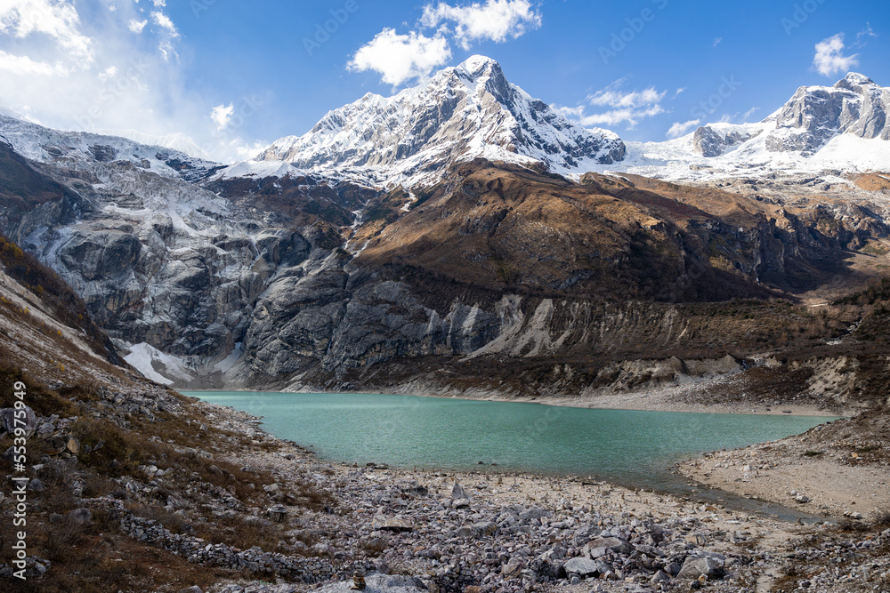 glacier mountains and lake