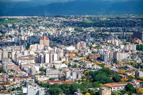 Fototapeta Naklejka Na Ścianę i Meble -  The city of Salta in Argentina from a bird's eye view