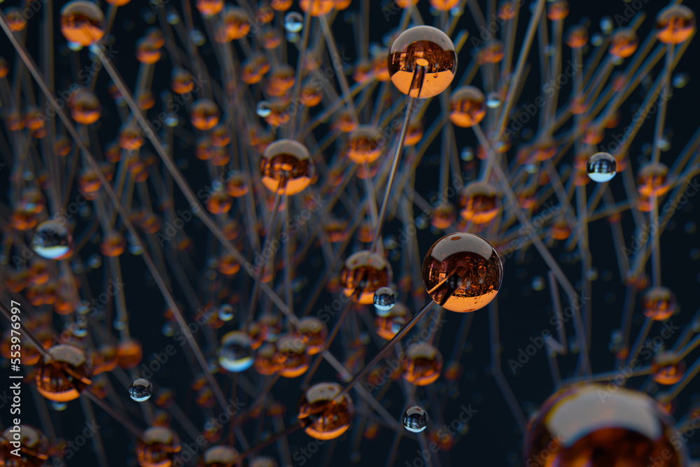 Abstract organic microscopic shapes. 3D illustration. Science, education or medicine concept.