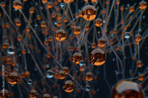 Abstract organic microscopic shapes. 3D illustration. Science, education or medicine concept.