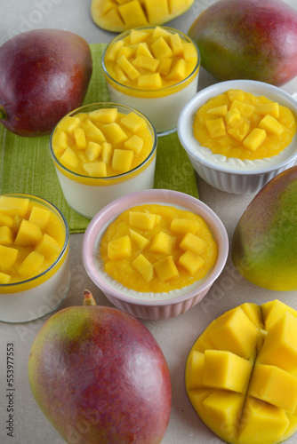 Dessert with mango